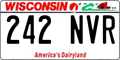 WI license plate 242NVR