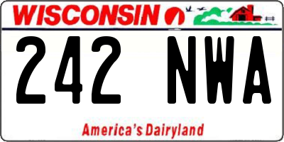 WI license plate 242NWA