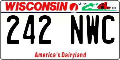 WI license plate 242NWC