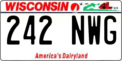 WI license plate 242NWG