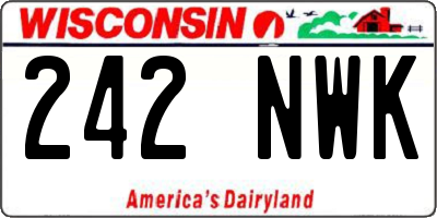 WI license plate 242NWK