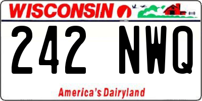 WI license plate 242NWQ