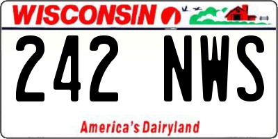 WI license plate 242NWS