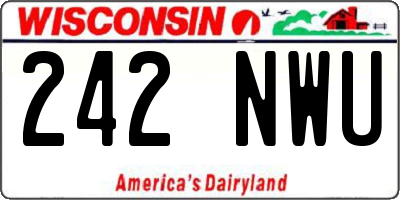 WI license plate 242NWU