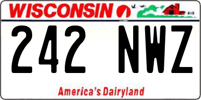 WI license plate 242NWZ