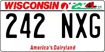 WI license plate 242NXG