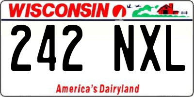 WI license plate 242NXL