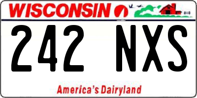 WI license plate 242NXS