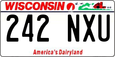 WI license plate 242NXU