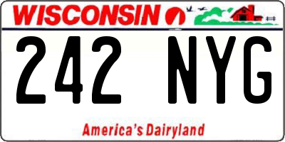 WI license plate 242NYG