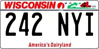 WI license plate 242NYI