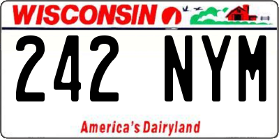 WI license plate 242NYM