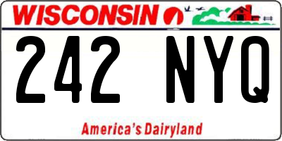 WI license plate 242NYQ