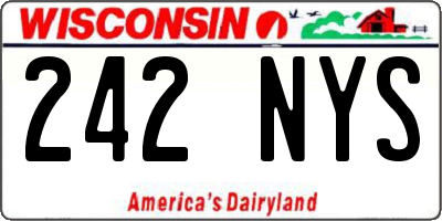 WI license plate 242NYS