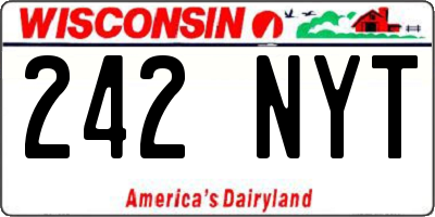 WI license plate 242NYT