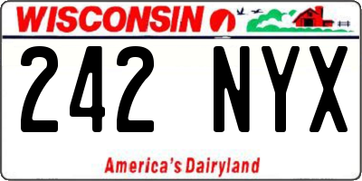 WI license plate 242NYX