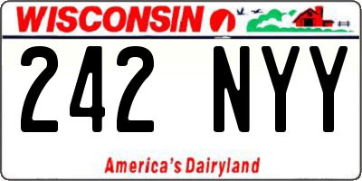 WI license plate 242NYY