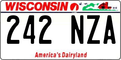 WI license plate 242NZA
