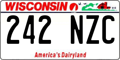 WI license plate 242NZC