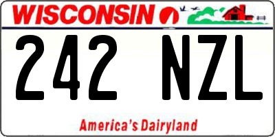 WI license plate 242NZL