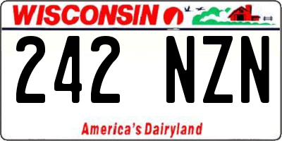 WI license plate 242NZN