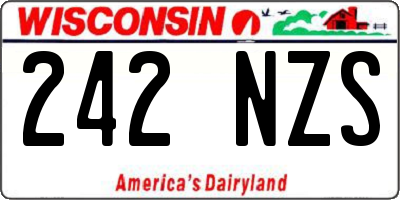 WI license plate 242NZS