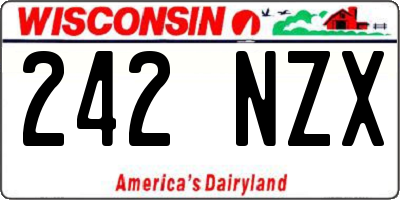 WI license plate 242NZX