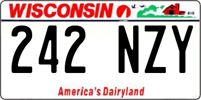 WI license plate 242NZY