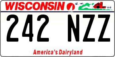 WI license plate 242NZZ