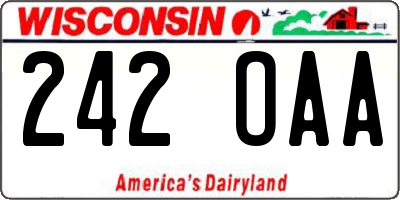 WI license plate 242OAA