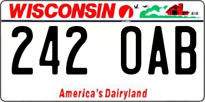 WI license plate 242OAB