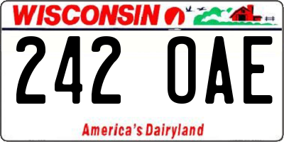 WI license plate 242OAE