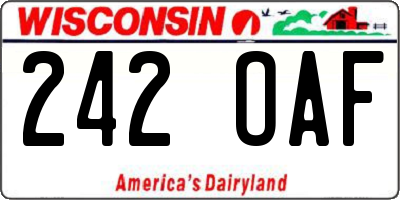 WI license plate 242OAF