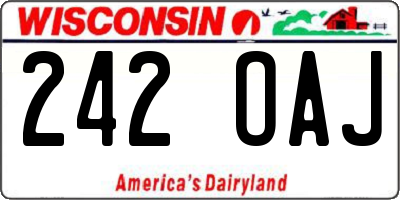 WI license plate 242OAJ