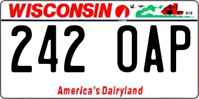 WI license plate 242OAP
