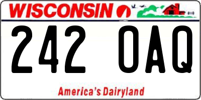 WI license plate 242OAQ