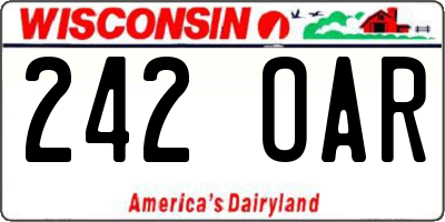 WI license plate 242OAR