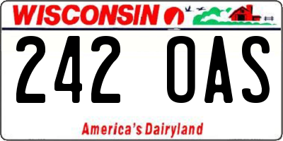 WI license plate 242OAS