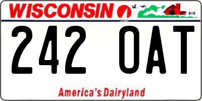 WI license plate 242OAT