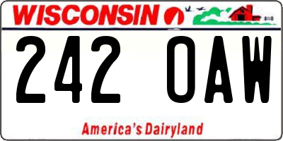 WI license plate 242OAW