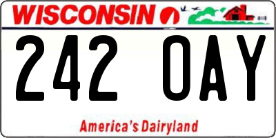 WI license plate 242OAY