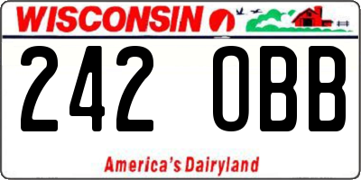 WI license plate 242OBB