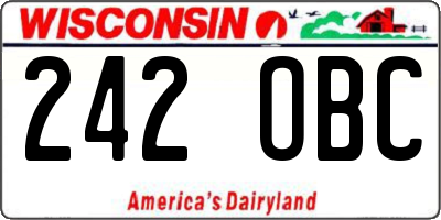 WI license plate 242OBC