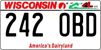 WI license plate 242OBD