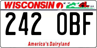 WI license plate 242OBF