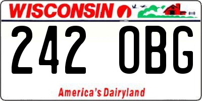 WI license plate 242OBG