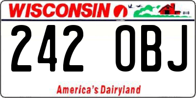 WI license plate 242OBJ
