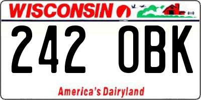 WI license plate 242OBK