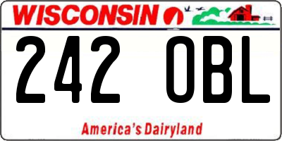 WI license plate 242OBL