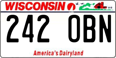 WI license plate 242OBN